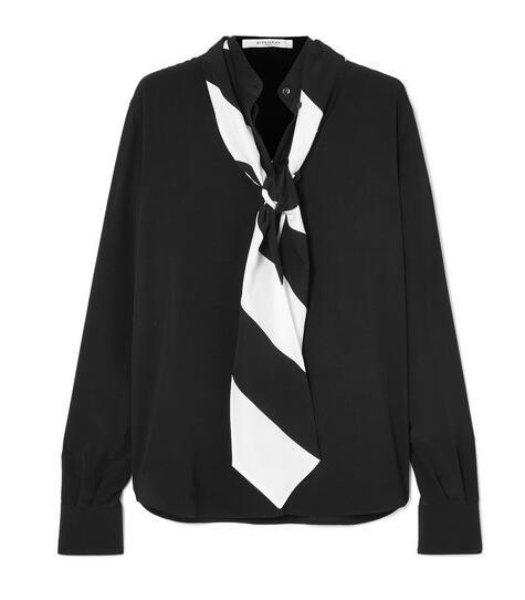 Givenchy蝴蝶领结真丝双绉女衫 $1,510