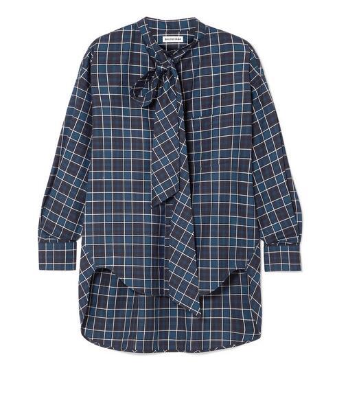 BalenciagaNew Swing 格纹纯棉法兰绒衬衫 $1,350