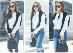 Jessica郑秀妍最新机场街拍 玩转随性休