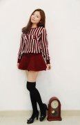 冬季韩系服装搭配 毛衣短裙显瘦又甜美