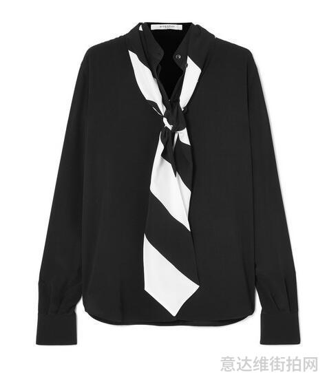 Givenchy蝴蝶领结真丝双绉女衫 $1,510