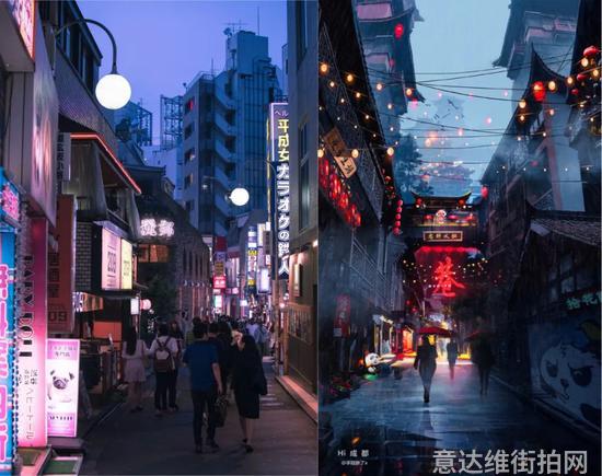 涩谷（左）成都（右）