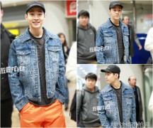 HenryLau刘宪华机场街拍 牛仔外套棒球帽帅气又