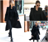 Gigi Hadid最新街拍 全黑look玩转霸气总攻style
