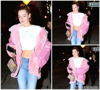 Jaden Smith女友Sarah Snyder街拍 粉色皮草